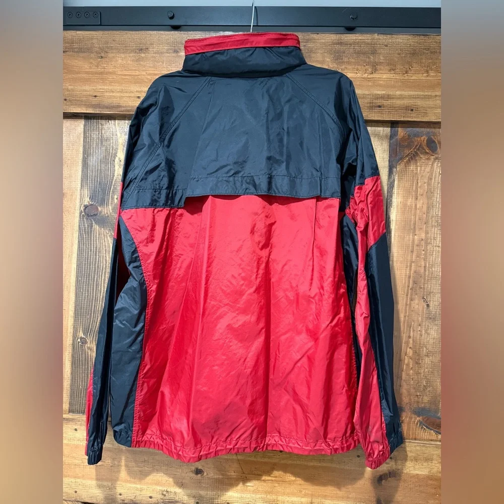 Columbia Red and Black Packable‎ Jacket with hood Size XL
